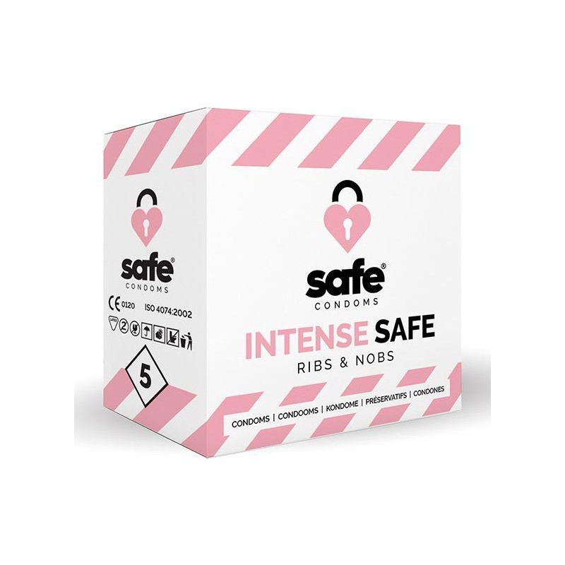 SAFE - Condoms Intense Safe Ribs & Nobs (5 pcs)